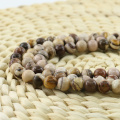 L-0145 AAA Grau Australiano Zebra Jasper Rodadas De Cor Misturada Marrom Beads Natural Contas De Gemstone Fosco